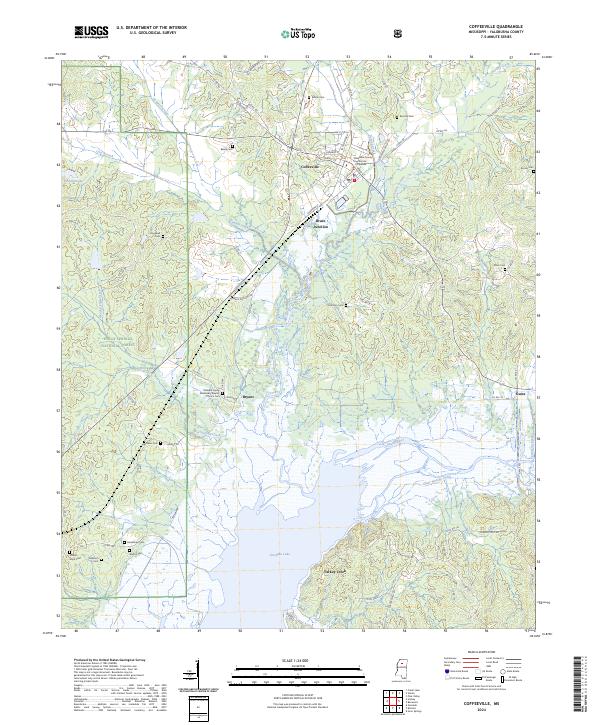 Coffeeville topographic map thumbnail