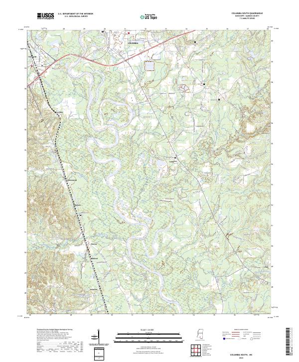 Columbia South topographic map thumbnail