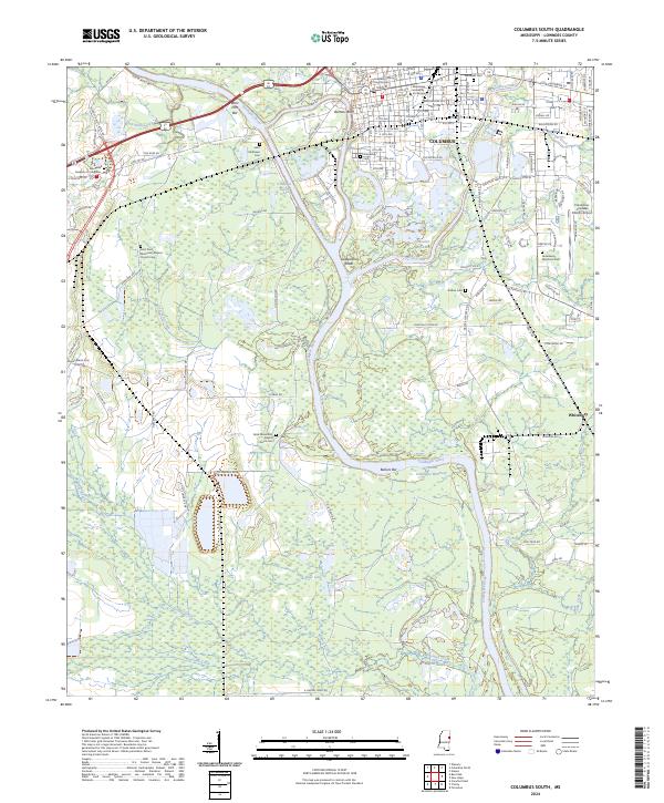 Columbus South topographic map thumbnail
