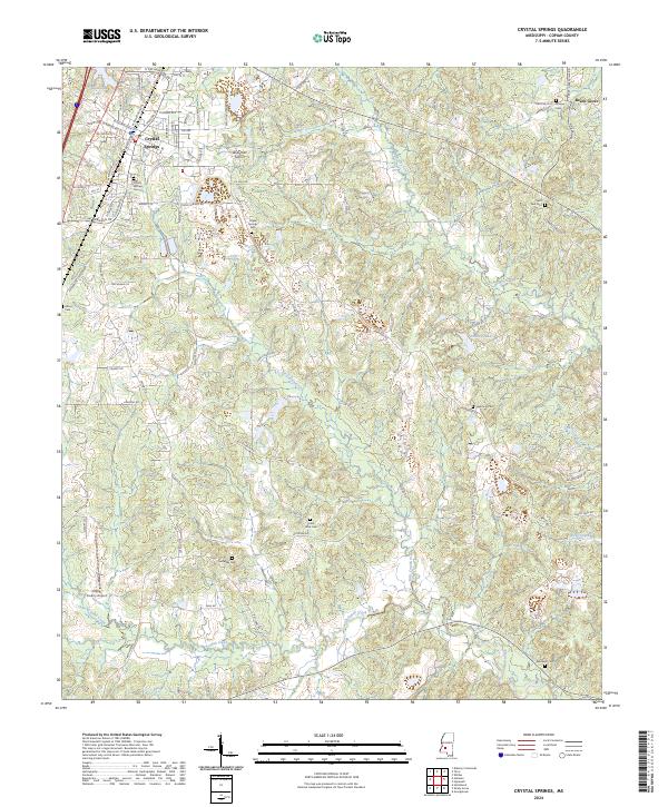 Crystal Springs topographic map thumbnail