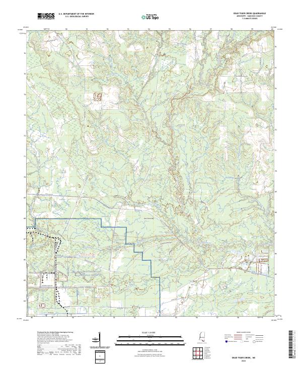 Dead Tiger Creek topographic map thumbnail