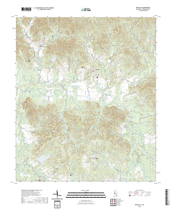 Dentville topographic map thumbnail