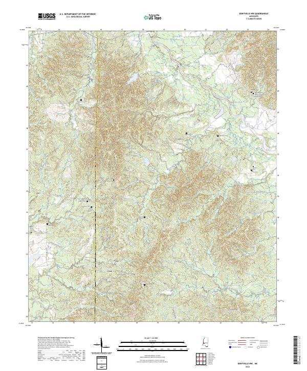 Dentville NW topographic map thumbnail