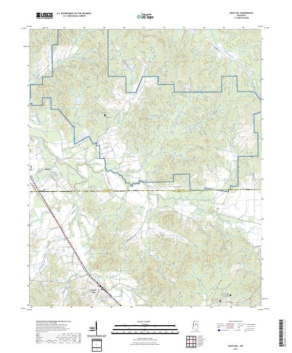 Duck Hill topographic map thumbnail