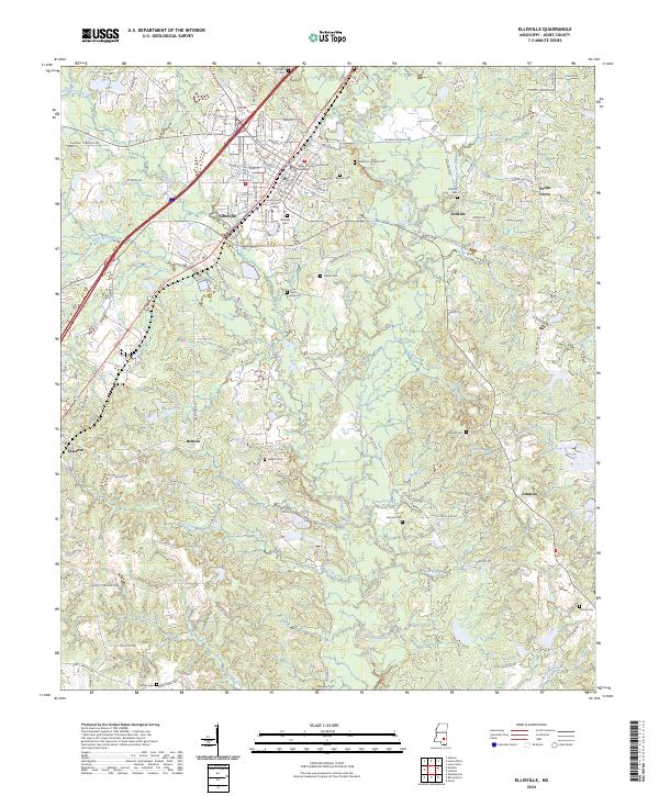 Ellisville topographic map thumbnail