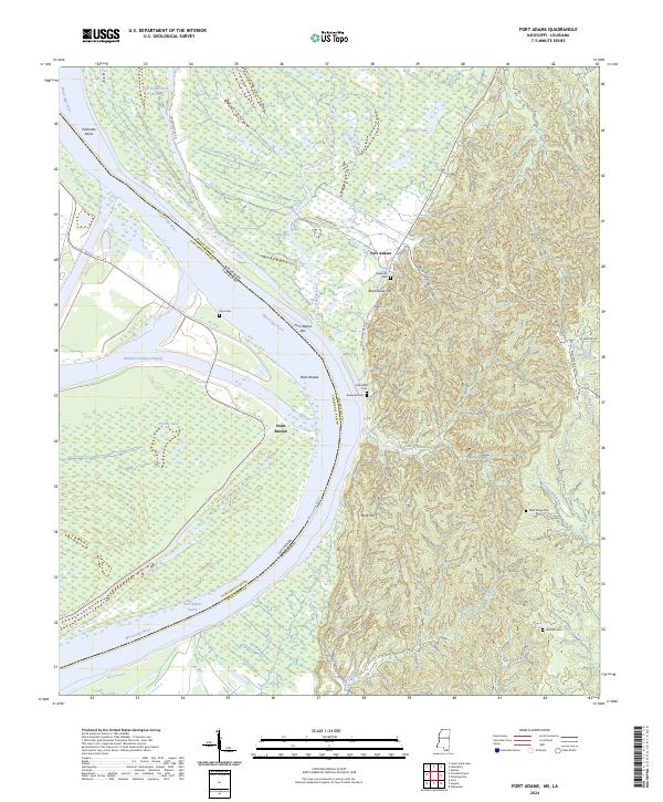 Fort Adams topographic map thumbnail