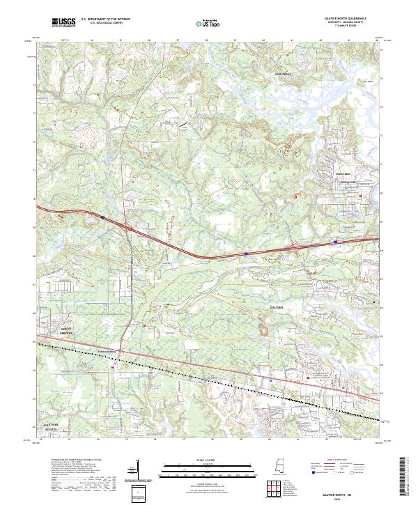 Gautier North topographic map thumbnail