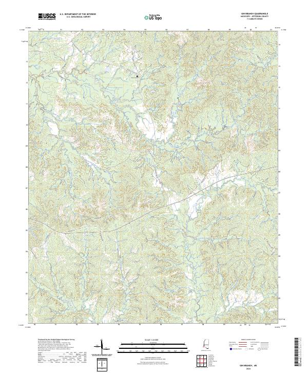Gin Branch topographic map thumbnail