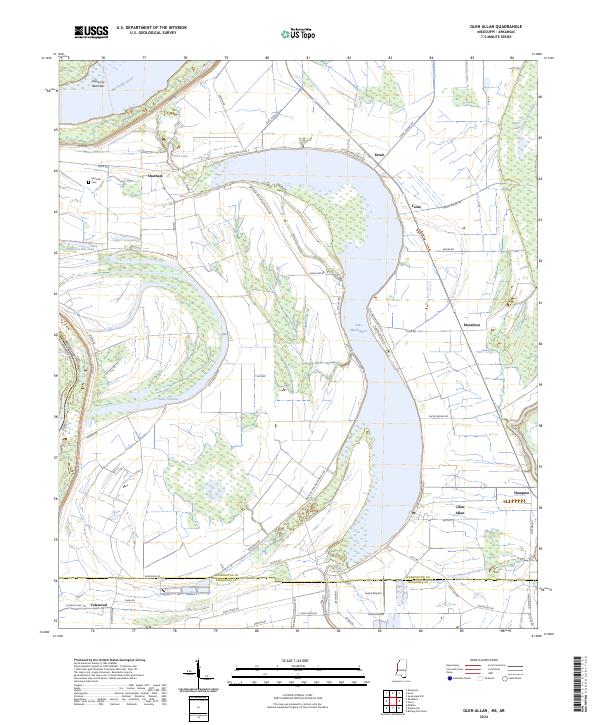 Glen Allan topographic map thumbnail