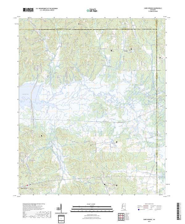 Gore Springs topographic map thumbnail