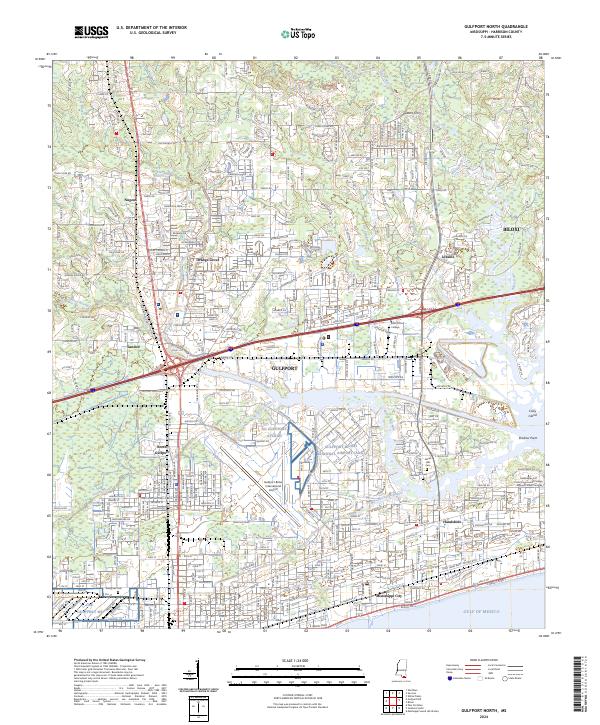 Gulfport North topographic map thumbnail