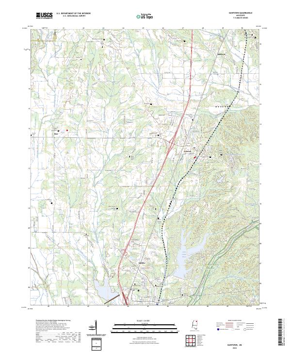 Guntown topographic map thumbnail