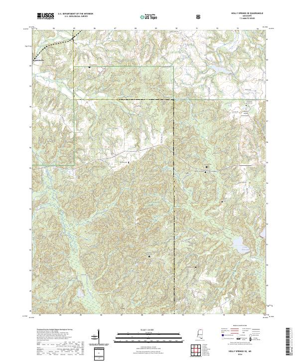 Holly Springs SE topographic map thumbnail