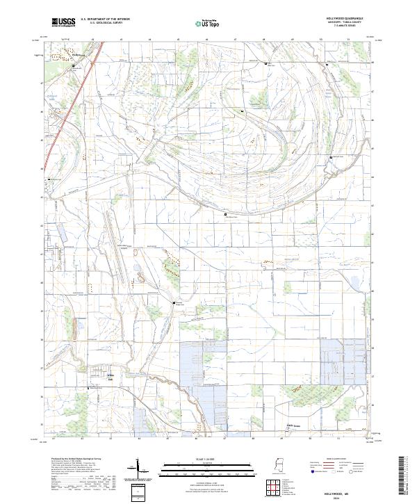 Hollywood topographic map thumbnail