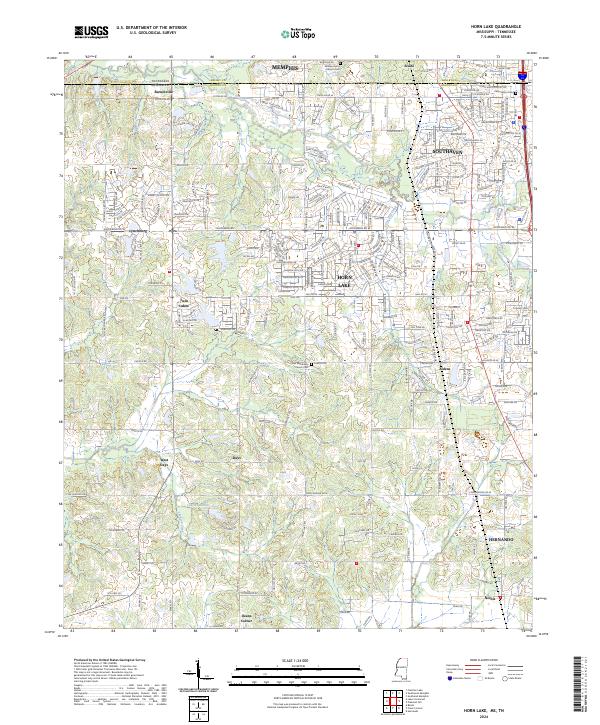 Horn Lake topographic map thumbnail