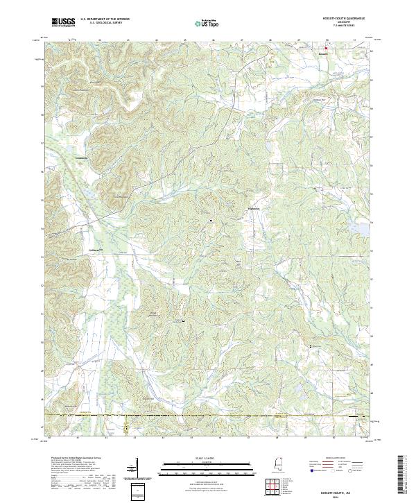 Kossuth South topographic map thumbnail