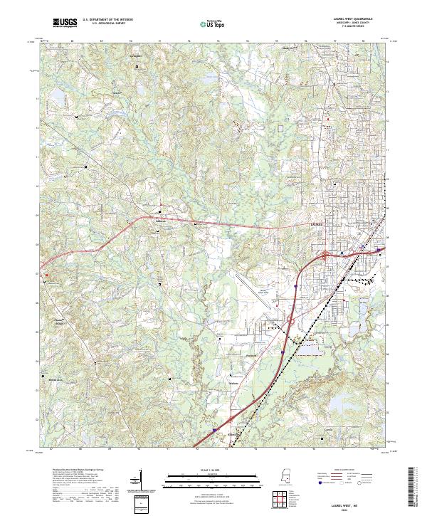 Laurel West topographic map thumbnail