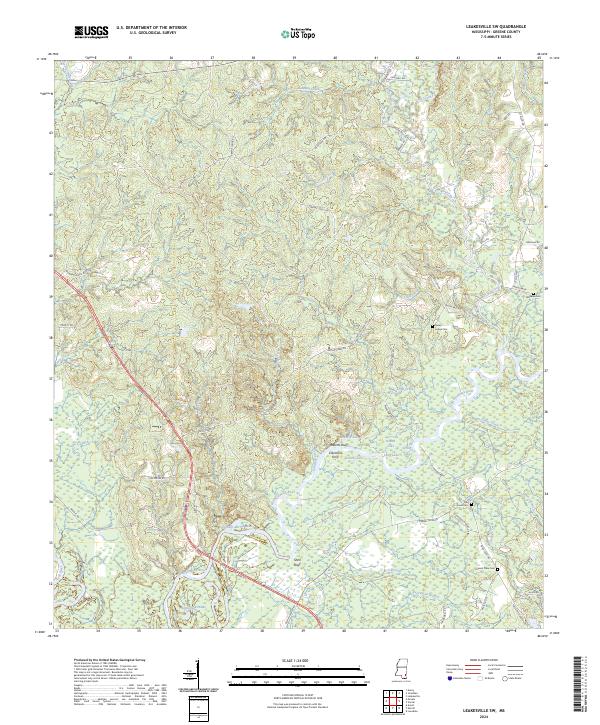 Leakesville SW topographic map thumbnail