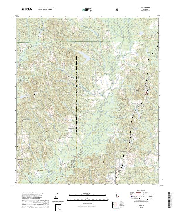 Louin topographic map thumbnail