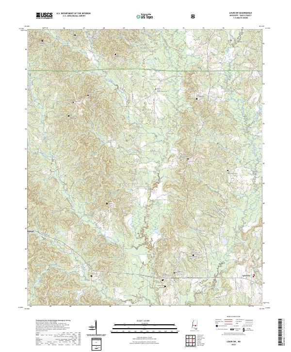 Louin SW topographic map thumbnail