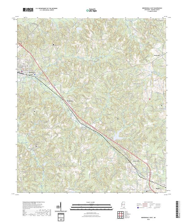 Mendenhall East topographic map thumbnail