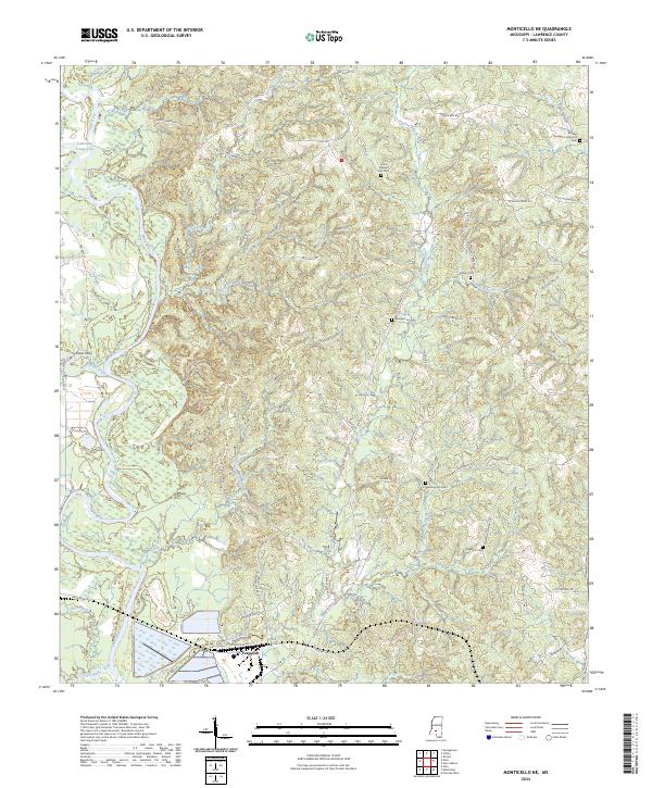 Monticello NE topographic map thumbnail