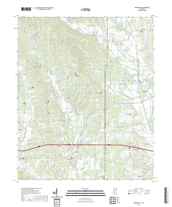 Mooreville topographic map thumbnail