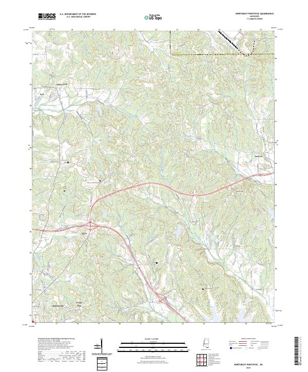 Northeast Pontotoc topographic map thumbnail