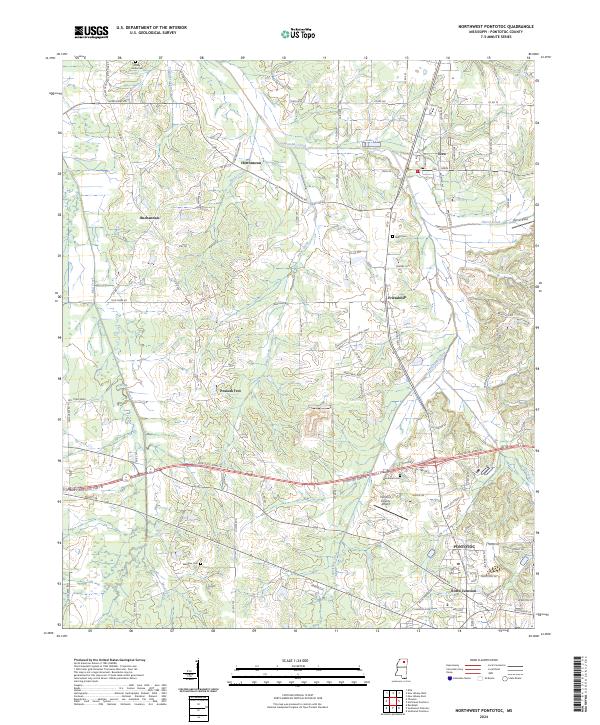 Northwest Pontotoc topographic map thumbnail