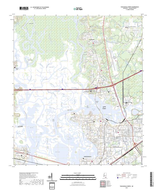 Pascagoula North topographic map thumbnail