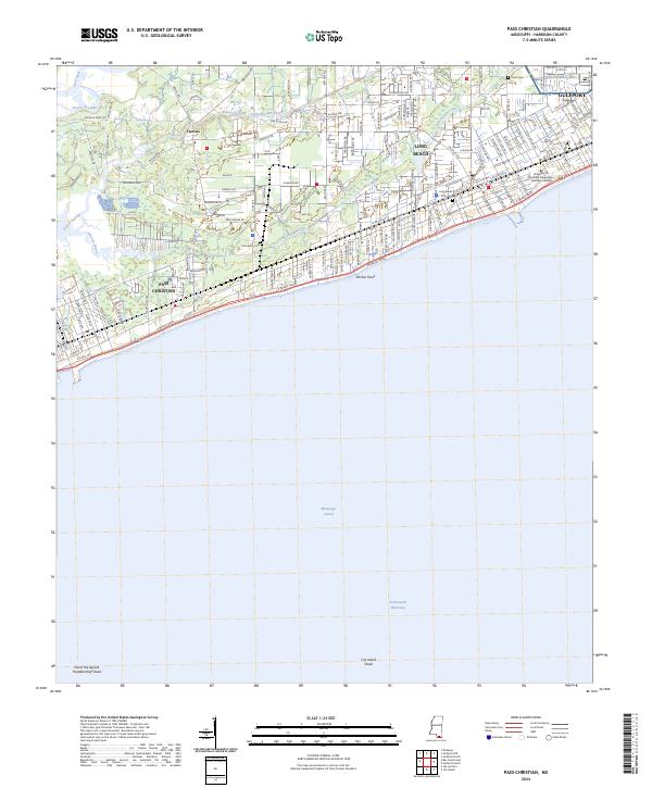 Pass Christian topographic map thumbnail