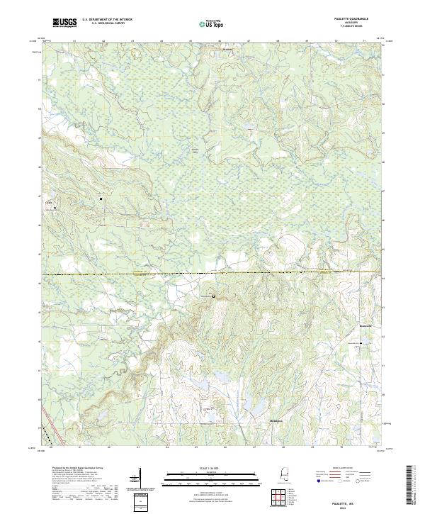 Paulette topographic map thumbnail