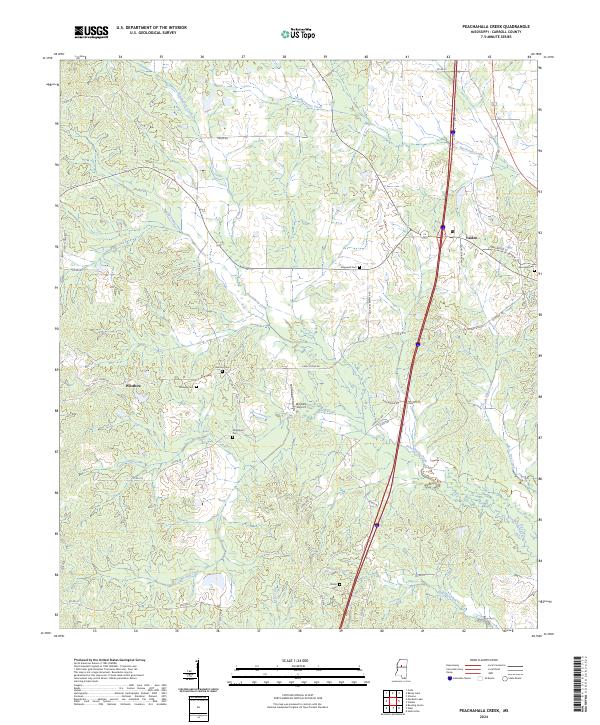 Peachahala Creek topographic map thumbnail