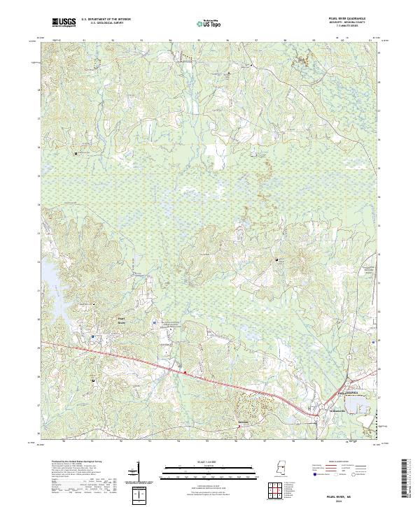 Pearl River topographic map thumbnail