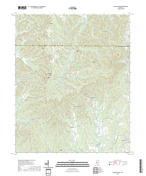 Pleasant Ridge 2024 topographic map thumbnail