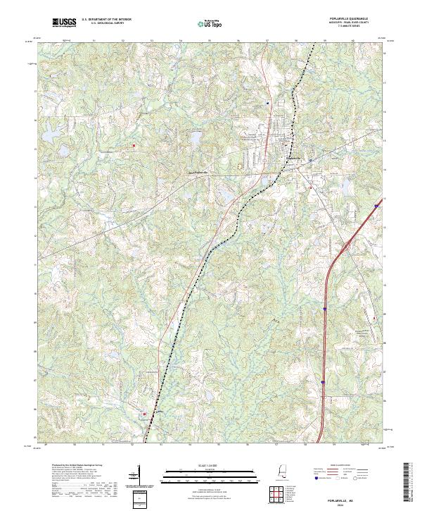 Poplarville topographic map thumbnail