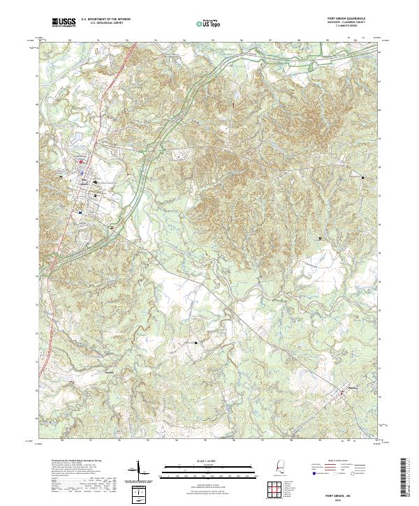 Port Gibson topographic map thumbnail