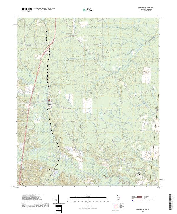 Porterville 2024 topographic map thumbnail