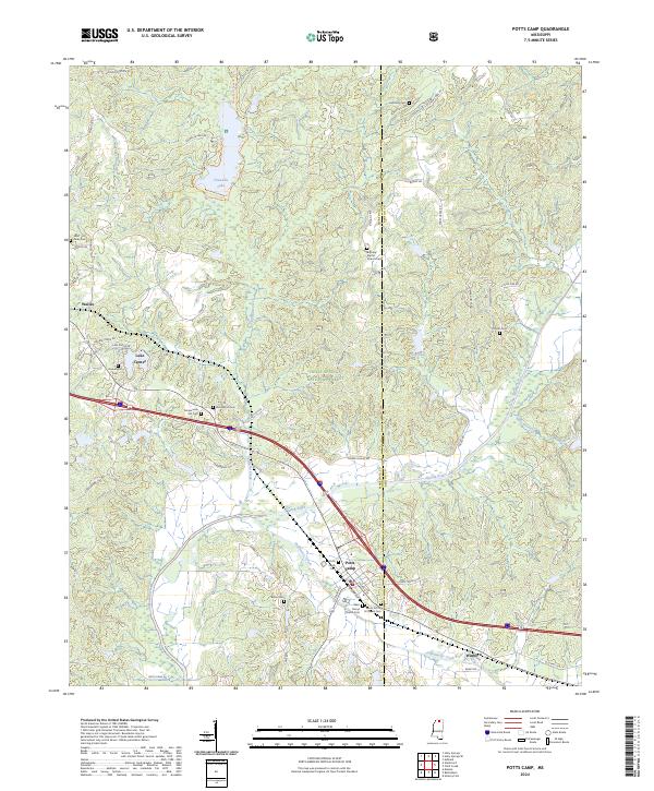 Potts Camp topographic map thumbnail