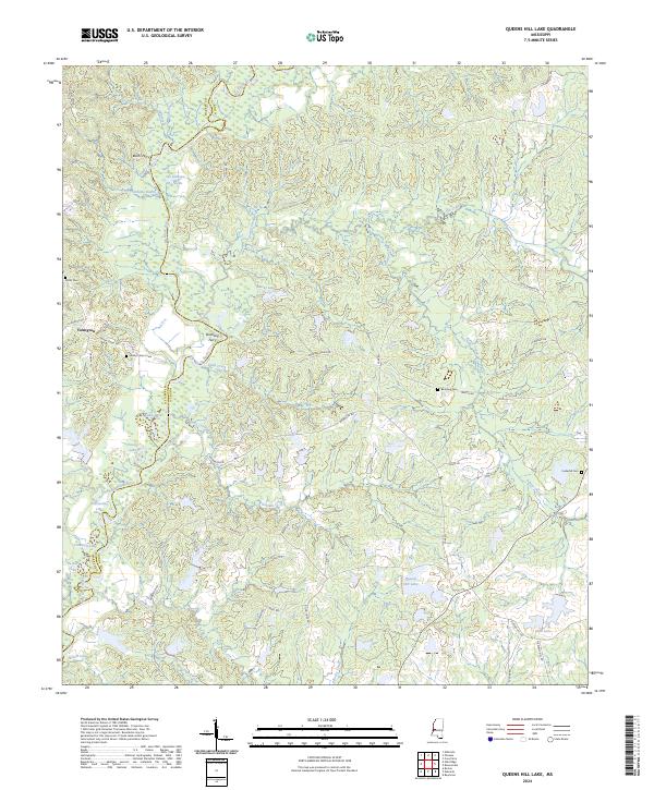 Queens Hill Lake topographic map thumbnail