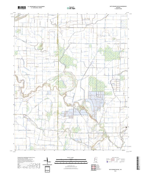 Rattlesnake Bayou topographic map thumbnail