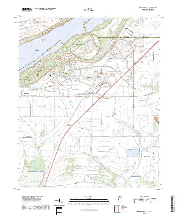 Robinsonville 2024 topographic map thumbnail