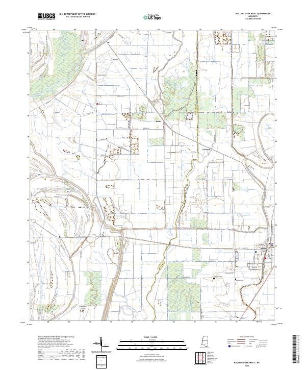 Rolling Fork West topographic map thumbnail
