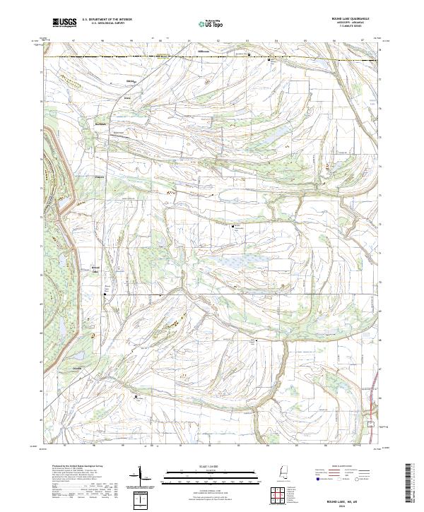 Round Lake 2024 topographic map thumbnail