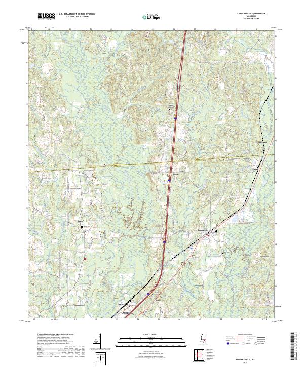 Sandersville topographic map thumbnail