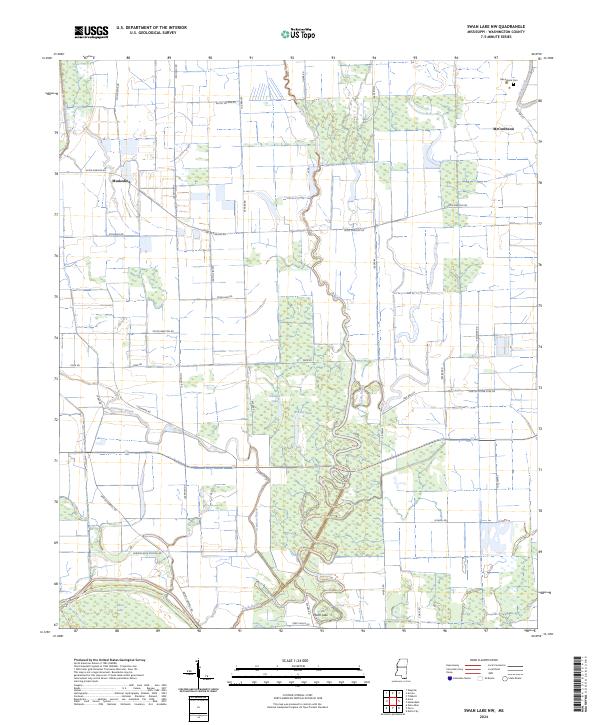 Swan Lake NW topographic map thumbnail