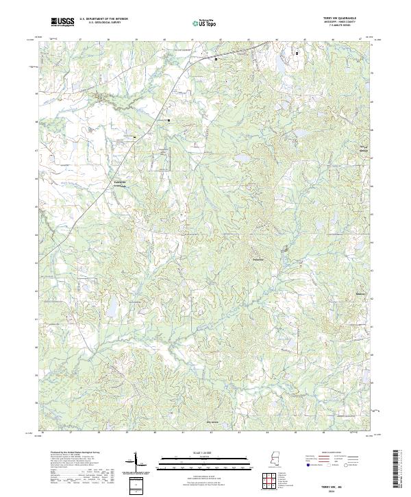 Terry NW topographic map thumbnail