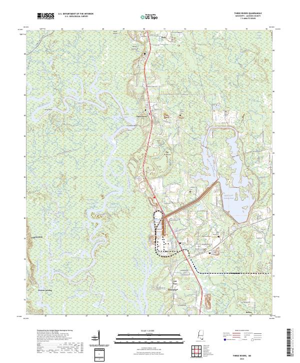 Three Rivers topographic map thumbnail