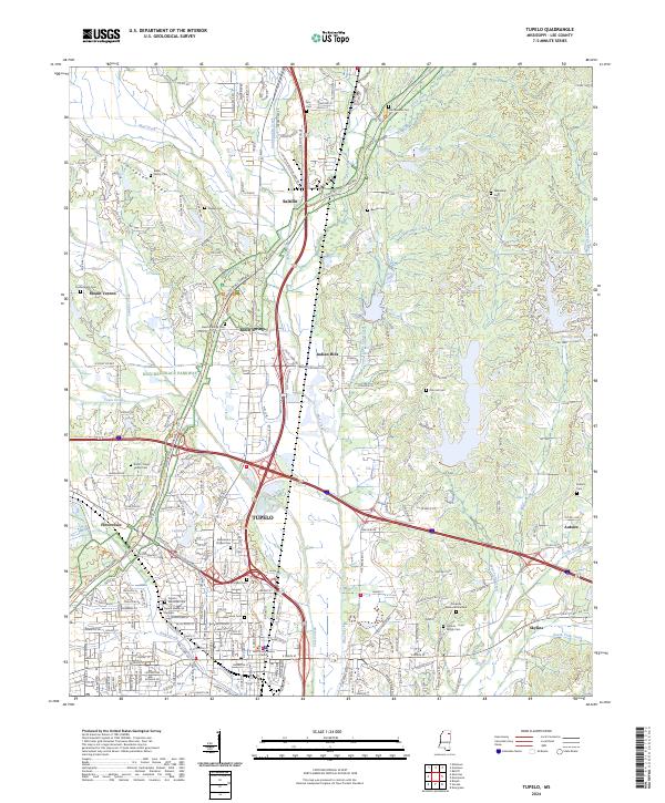 Tupelo 2024 topographic map thumbnail