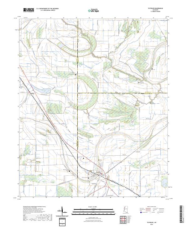 Tutwiler 2024 topographic map thumbnail